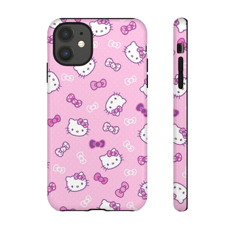 Funda para teléfono con lazo de Hello Kitty / Fundas resistentes rosas imagen 13