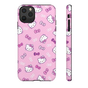 Funda para teléfono con lazo de Hello Kitty / Fundas resistentes rosas imagen 18