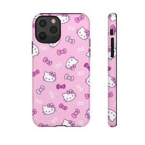 Funda para teléfono con lazo de Hello Kitty / Fundas resistentes rosas imagen 15