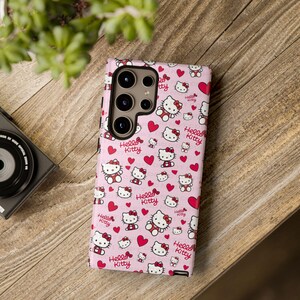 Hello Kitty Pattern Phone Case | Cute Pink Hearts iPhone and Samsung | Valentines Themed Phone Case image 8