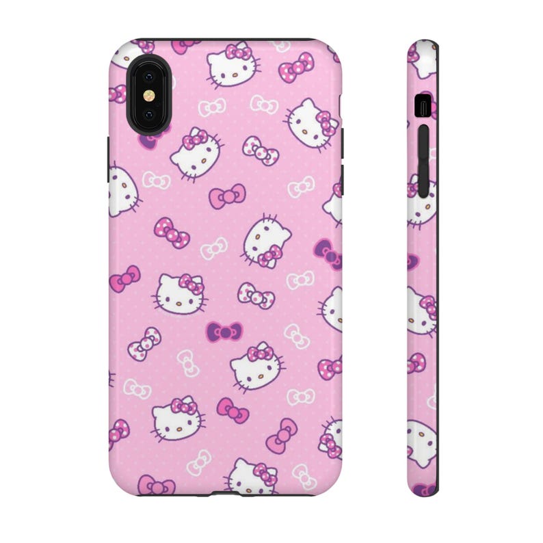 Funda para teléfono con lazo de Hello Kitty / Fundas resistentes rosas imagen 11