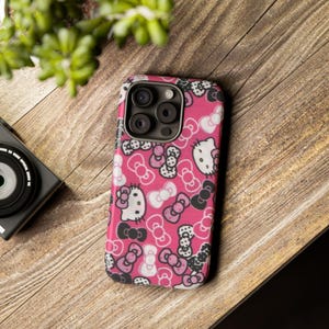 Hello Kitty Bow Pattern Phone Case | Tough Pink Cases image 2