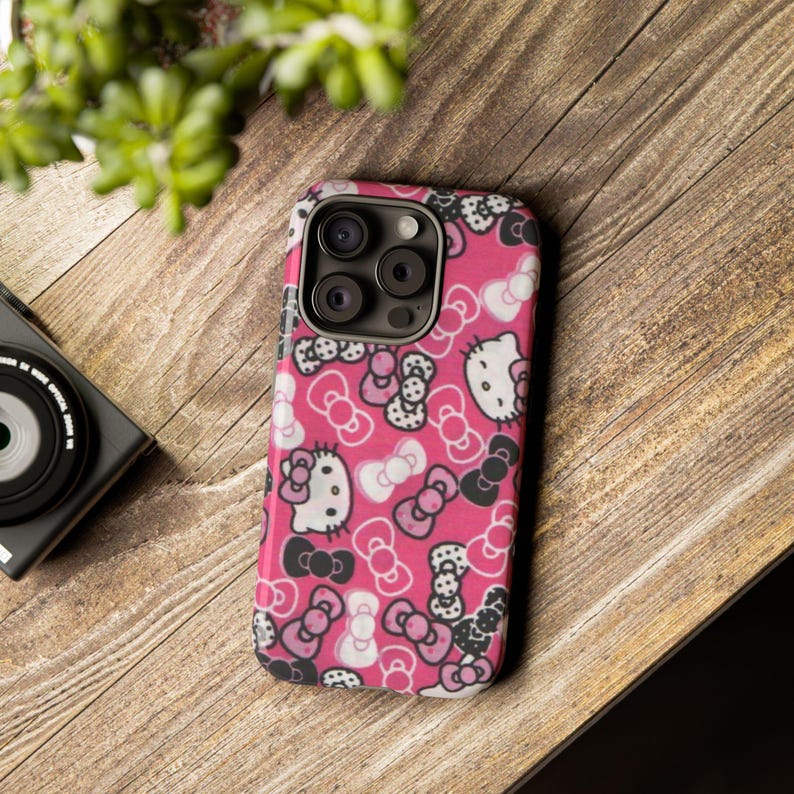 Hello Kitty Bow Pattern Phone Case | Tough Pink Cases image 2
