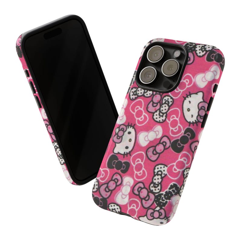 Hello Kitty Bow Pattern Phone Case | Tough Pink Cases image 1