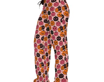 Pantalones de pijama con estampado de calabazas - Ropa de estar por casa para mujer en Halloween