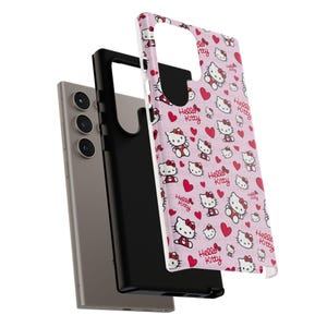 Hello Kitty Pattern Phone Case | Cute Pink Hearts iPhone and Samsung | Valentines Themed Phone Case image 6