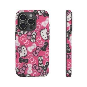 Hello Kitty Bow Pattern Phone Case | Tough Pink Cases image 3