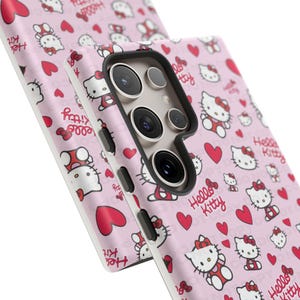 Hello Kitty Pattern Phone Case | Cute Pink Hearts iPhone and Samsung | Valentines Themed Phone Case image 11