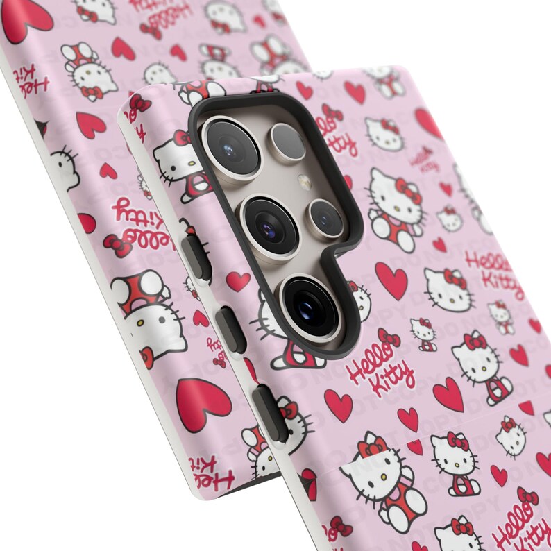 Hello Kitty Pattern Phone Case | Cute Pink Hearts iPhone and Samsung | Valentines Themed Phone Case image 11