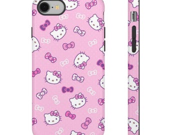 Funda para teléfono con lazo de Hello Kitty / Fundas resistentes rosas