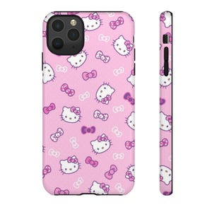 Funda para teléfono con lazo de Hello Kitty / Fundas resistentes rosas imagen 17