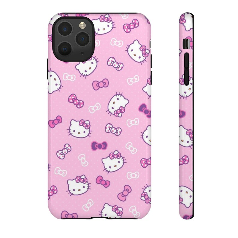 Funda para teléfono con lazo de Hello Kitty / Fundas resistentes rosas imagen 17