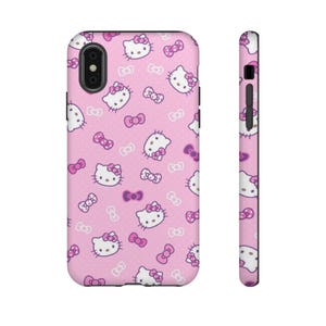 Funda para teléfono con lazo de Hello Kitty / Fundas resistentes rosas imagen 10