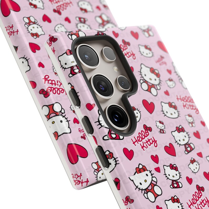 Hello Kitty Pattern Phone Case | Cute Pink Hearts iPhone and Samsung | Valentines Themed Phone Case image 7