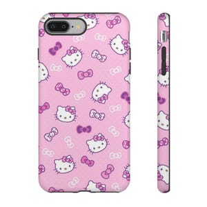 Funda para teléfono con lazo de Hello Kitty / Fundas resistentes rosas imagen 4