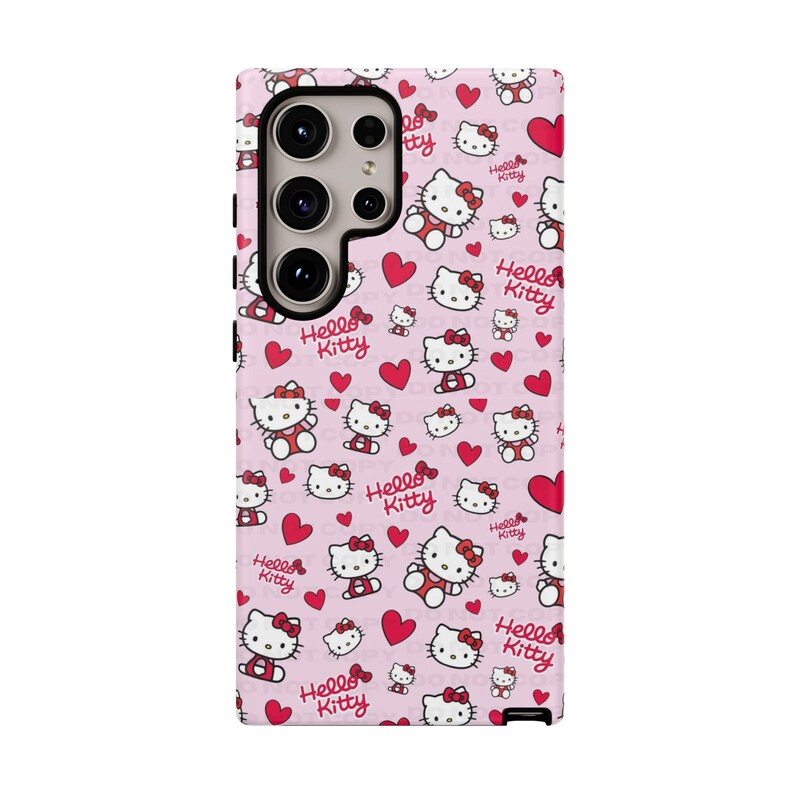 Hello Kitty Pattern Phone Case | Cute Pink Hearts iPhone and Samsung | Valentines Themed Phone Case image 10