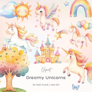 Imágenes prediseñadas de unicornio, imágenes prediseñadas de unicornio bebé en acuarela, imágenes prediseñadas de unicornio arcoíris pastel, unicornios arcoíris PNG, imágenes prediseñadas de unicornio arcoíris lindo