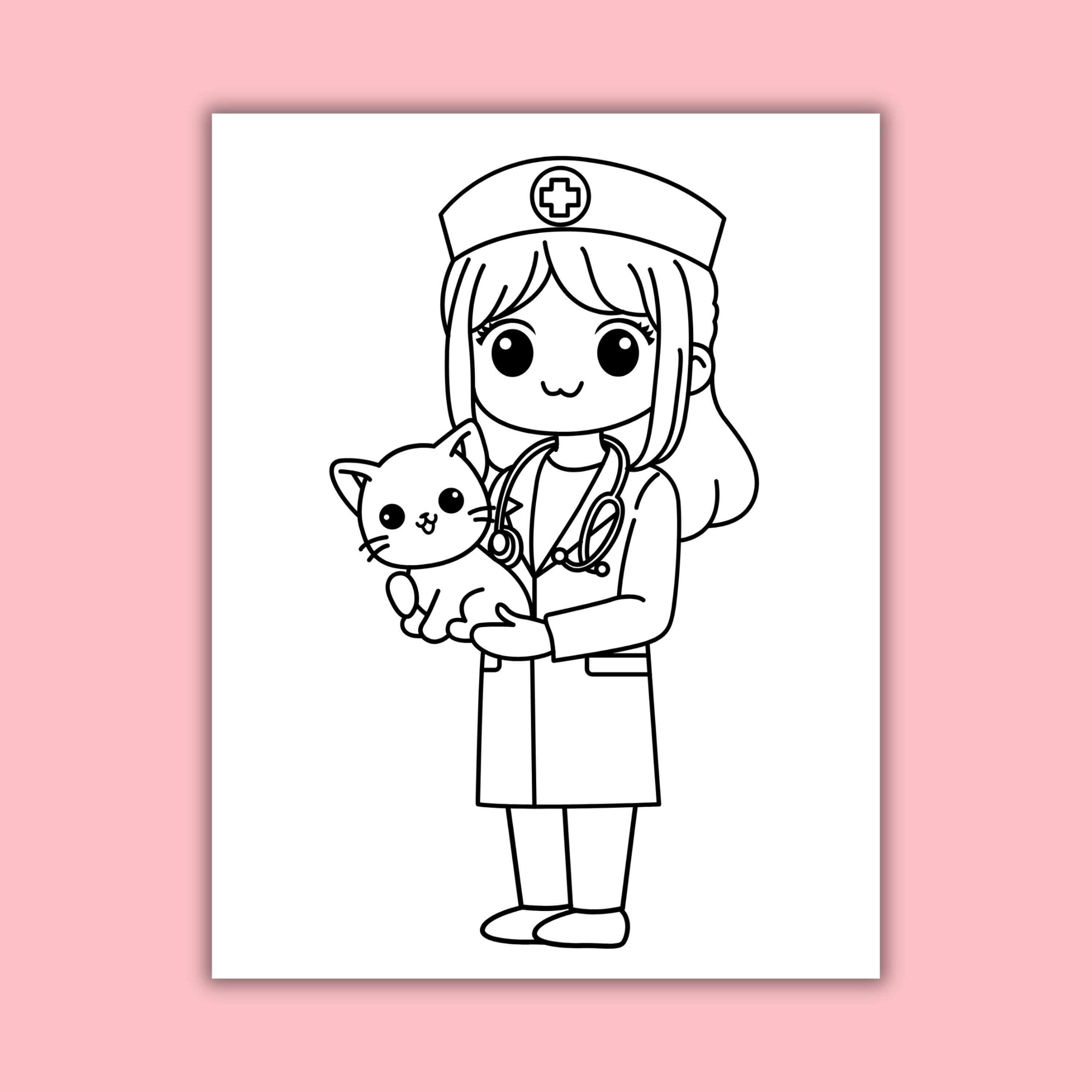 Kawaii Girls Coloring Pages 10 Cute Anime-inspired Girls in Fun Roles ...