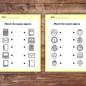 Matching Objects Worksheets for Preschool & Kindergarten, Match the ...