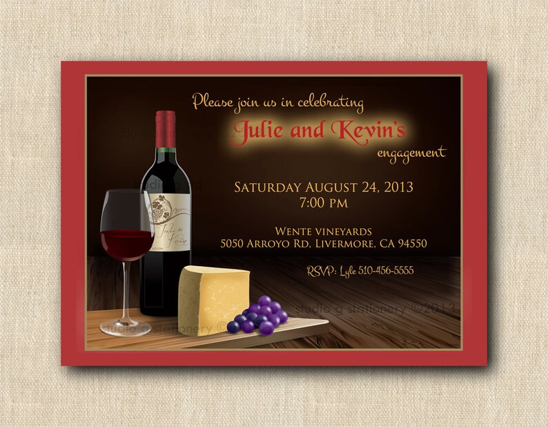 PRINTABLE Wine and Cheese Invitation With Logo - Etsy