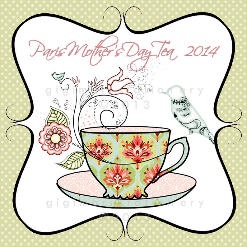 DIY Printable Tea Bag Cover Template Bridal shower tea bag Etsy