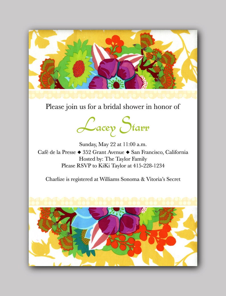 PRINTABLE Bridal Shower Invitation Garden Party image 2