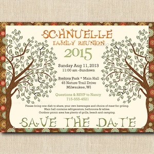 Family Tree Save the Date or Invitation - Family Tree Printed with Envelopes - Family Reunion DIGITAL DIY Printable