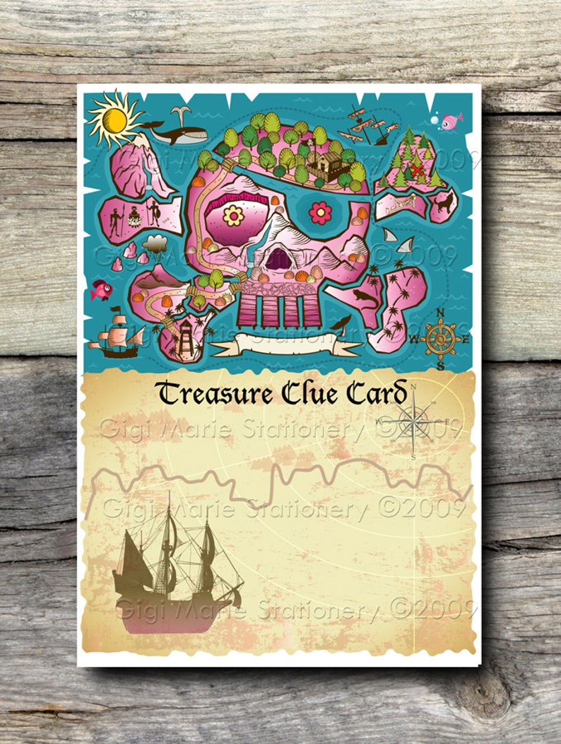 PRINTED Pirate Treasure Hunt Clue Cards 15 Girl Pirate Etsy printed-pirate-treasure-hunt-clue-cards-15-girl-pirate-etsy