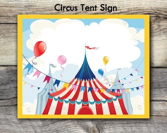Panneau TENTE DE CIRQUE CARNAVAL - 8 x 10 et 11 x 14 pouces - téléchargement immédiat