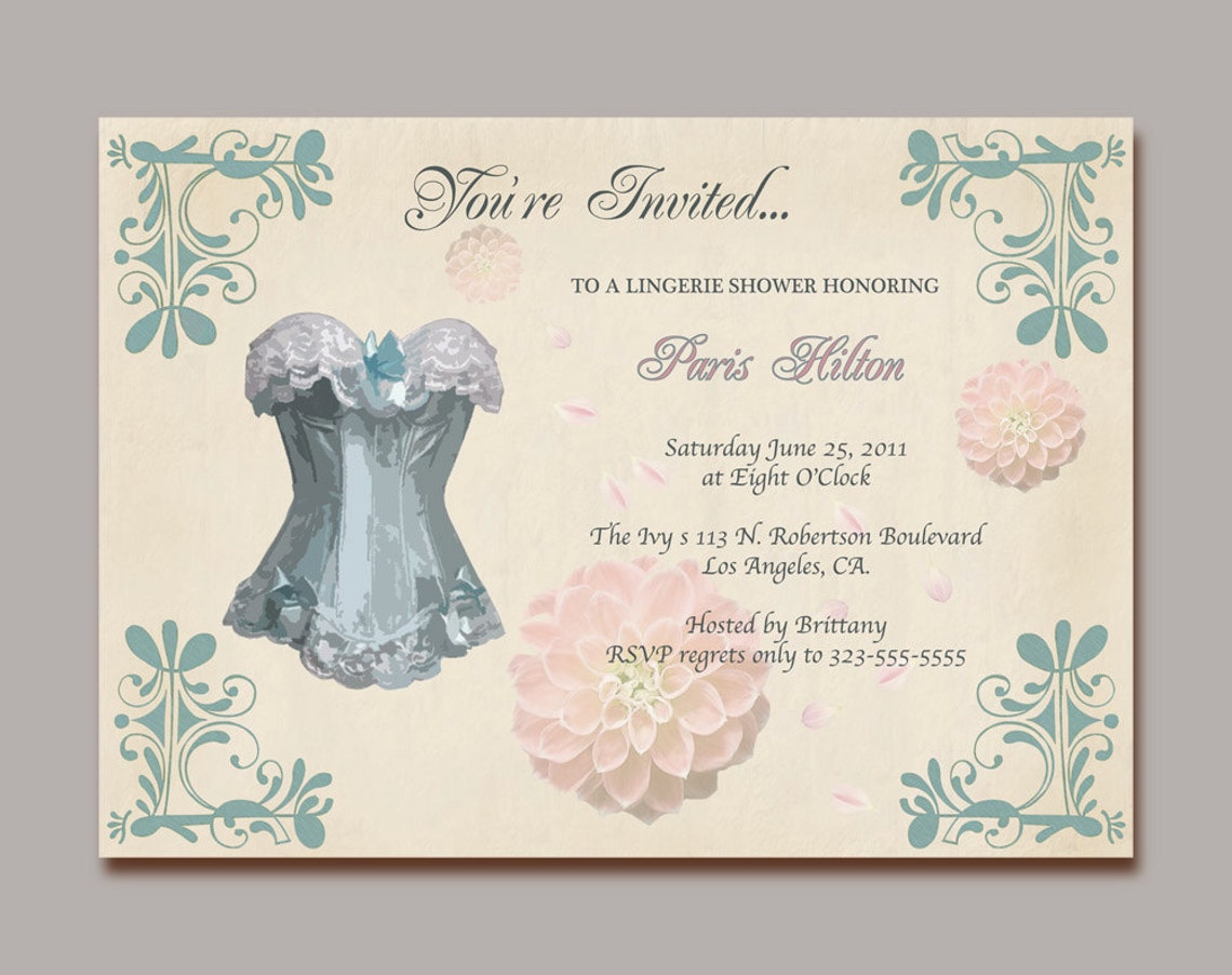 Lingerie Bridal Shower Invitation PRINTABLE - Etsy