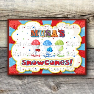 GEDRUKT Carnaval teken - Circusteken GEPERSONALISEERD - Concessie Stand Teken - Sneeuwkegelteken - Popcorn Suikerspinteken 5x7 of 8x10 GEDRUKT