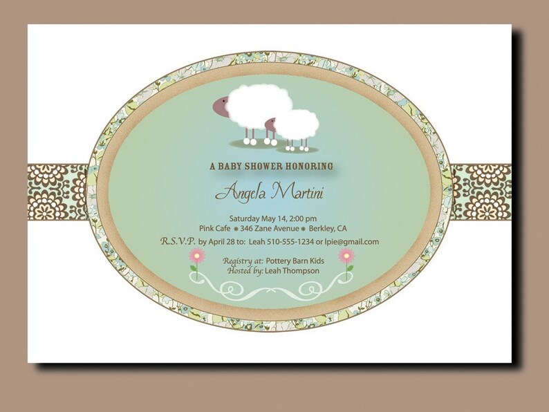 Little Lamb Baby Shower Invitations PRINTABLE for Boy Etsy
