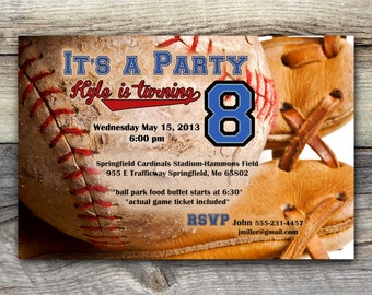 Baseball Birthday Party - DIGITAL DIY Printable