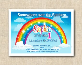 Rainbow Party Birthday Invitation - DIGITAL DIY Printable