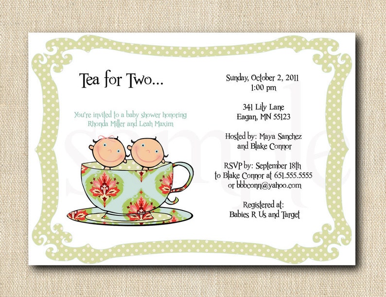 Tea for Two / Baby's Brewing / Baby Sprinkle Baby Shower Etsy