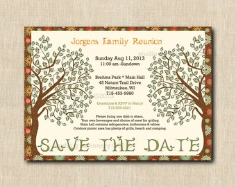 Family Reunion Save the Date Invitation- Customized Digital- DIY Printable