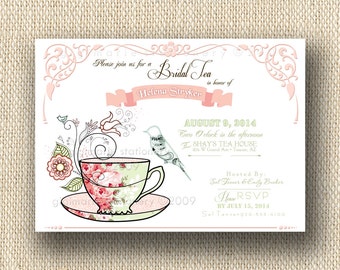 Vintage Tea Party- DIGITAL DIY Invitations