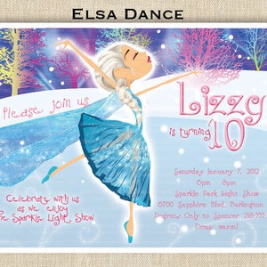 ELSA Dance Winter Birthday Party - Northern Lights Party - Ethnic Elsa - Light Show Winter Party - Aurora Borealis DIGITAL INVITATION