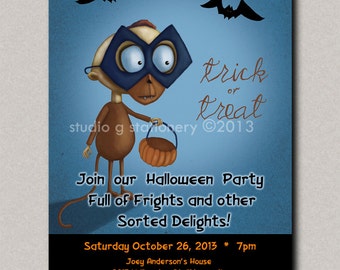 Trick or Treat Halloween Party Invitation - DIGITAL DIY Printable Invitation - Poster