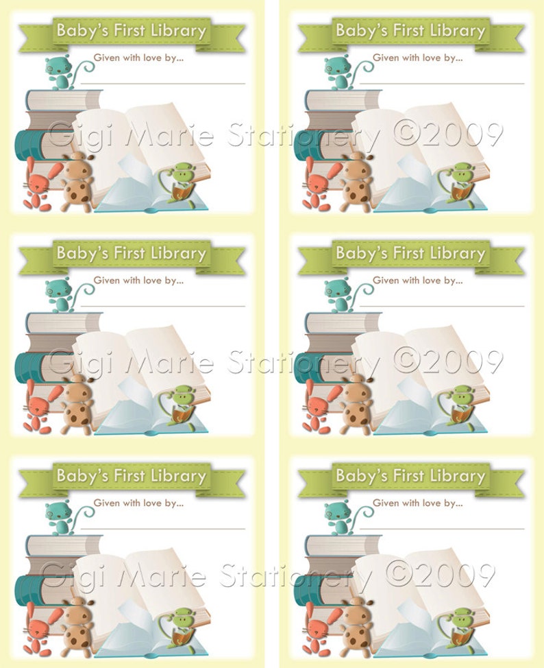 Baby's First Library Bookplates - INSTANT DOWNLOAD - 3 Designs - Avery ...