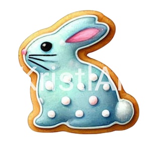 Biscotti di Pasqua, 5 clipart acquarello primaverile, Immagini PNG stampabili, Download digitale,