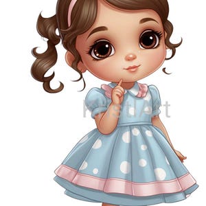 5 clipart di ragazza elegante , PNG di alta qualità, download immediato