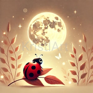 Illustrazione di coccinella, Download digitale, insetto adorabile, Illustrazione stampabile