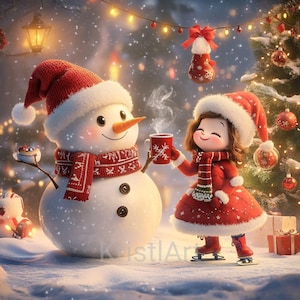 La ragazza è il pupazzo di neve.