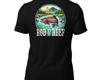Camiseta gráfica vintage de trucha arcoíris