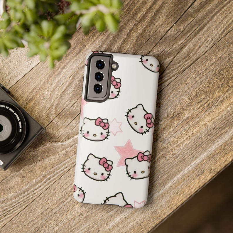 Cute Hello Kitty Phone Case, Girly Pink Silicone Case, Kawaii Cat Cover, Protective Case, Gift for Her, iPhone Samsung Galaxy Case image 3