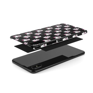 Funda delgada negra de Hello Kitty: diseño de gato kawaii, funda protectora para iPhone, Samsung, Huawei, Google Pixel, tecnología divertida. imagen 3