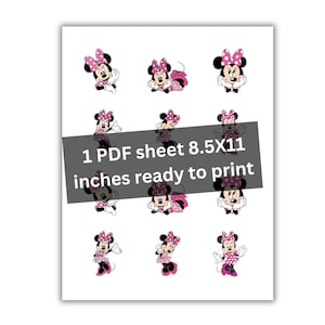 Minnie Mouse Cupcake Toppers - 24 Count Blue Bowtie Party Picks For Baby Shower Decorations