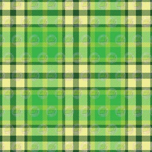 May include: A seamless plaid pattern in shades of green and yellow. The design features intersecting horizontal and vertical stripes, creating a grid-like effect. The pattern is suitable for various applications, such as fabric design or digital backgrounds.