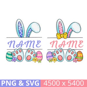 personalized easter bunny svg and png, easter png, easter svg, easter svg kids, easter svg kids personalize, easter kid names png